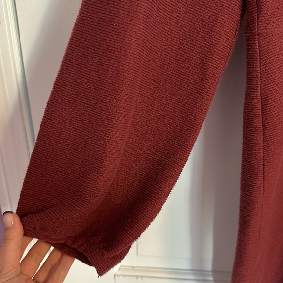 Madewell Cotton Autumn Texture and Thread Dress Size XL Dusty Burgundy - Picture 7 of 11